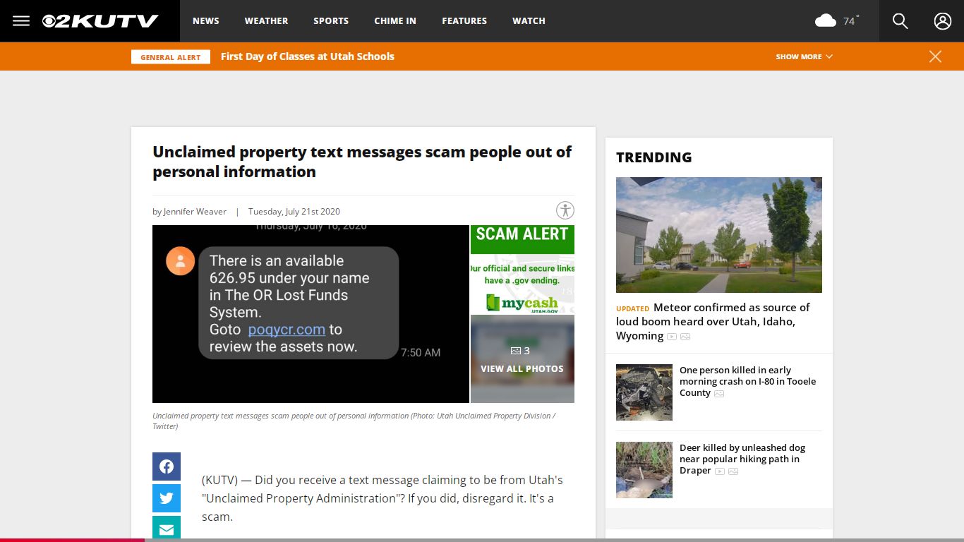 Unclaimed property text messages scam people out of ...